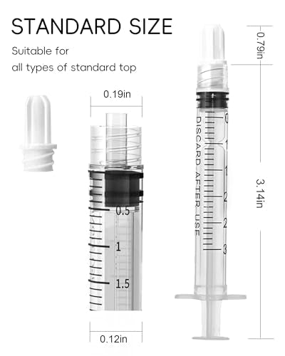 3ml Luer Lock Syringe without Needle - 3cc Plastic Syringes, Sterile, Individually Sealed, Pack of 30 - size: 3ML