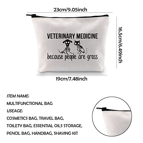 WCGXKO Veterinarian Gift Vet Techs Are Pawsome Animal Lover Zipper Pouch Makeup Bag (Veterinary Medicine)