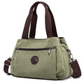 Hobo Handbags Canvas Crossbody Bags for Women | Multi Compartment, Triple Zip Pockets, Lightweight Medium Tote Sacthcel, for Travel Commute Going Out Everyday Use - color: Olive Drab - Medium