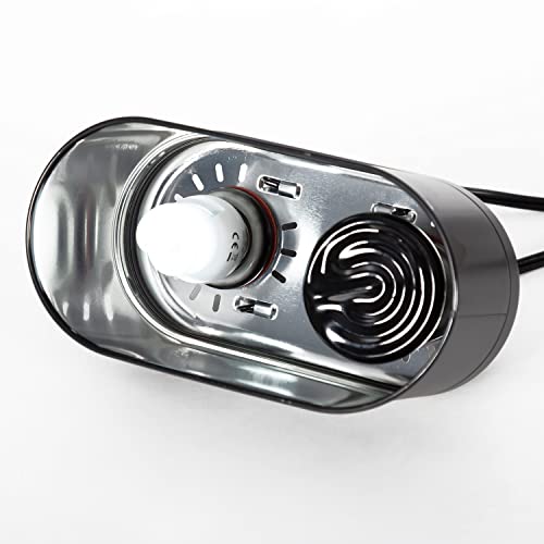 REPTI ZOO Dual Nano Dome Reptile Lamp Fixture Combo Pack Includes 5W Mini Fluorescent UVB Light Bulb & 35W Ceramic Heat Emitter Reptile Heat Lamp Bulb