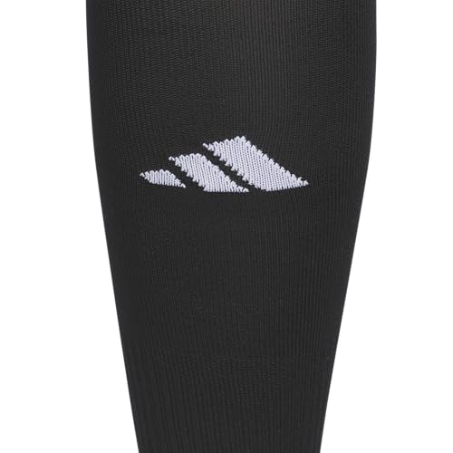 adidas Unisex Metro Soccer Socks or Calf Sleeves (1 Pair) Over-the-Calf | Unisex, 1-Pack, Cushioned Impact Zones, Moisture-Wicking, Calf Compression, Versatile Layering, Game & Practice Ready - color: Black/White/Calf Sleeve, size: Large, style: Calf Slee