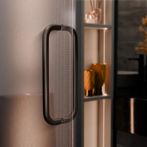 BRIXWELL Straight Back-to-Back Pull Handle Aluminum Material, Dark Bronze Finish, 11" Total Length, 10" Center-to-Center, 1" Diameter, 3-1/4" Projection - color: Dark Bronze, size: 11 Inch