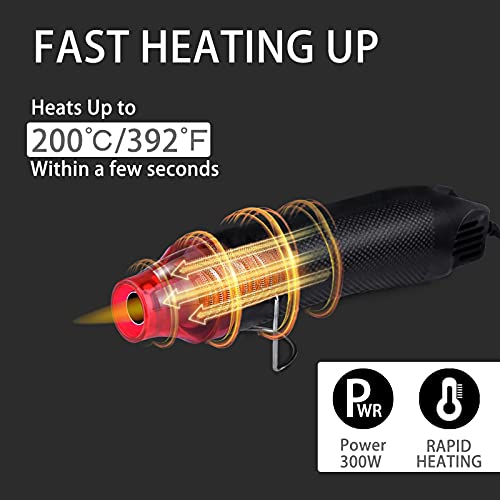 Heat Shrink Tubing Kit - 2:1 Shrink Ratio,328Pcs Wire Shrink Wrap Tubing and 300W Mini Heat Gun - for Shrink Wrapping, Wire and Cable Repair, Hand Crafts