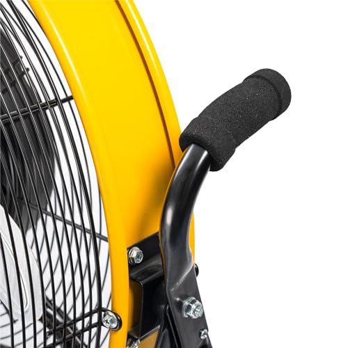 iLiving 24 Inch 3-Speed Orbital Internal Oscillating High Velocity Barrel Floor Fan for Office, Auto Shop, Garage, Workshop, Warehouse, 7800 CFM, Yellow - size: 24 In.