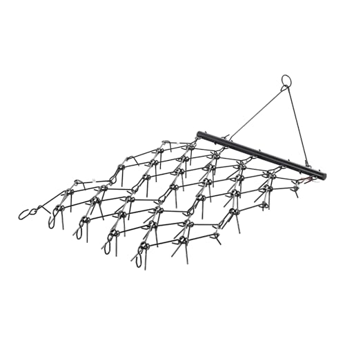 VEVOR Drag Harrow, 4 ft x 5.6 ft Durable Chain Harrow with 80 Sharp Teeth, Suitable for ATV UTV Tractor, Ideal for Soil Preparation, Seeding, Smoothing Landscapes, and Yard Gravel Driveway Maintenance - size: 4 x 5.6 ft