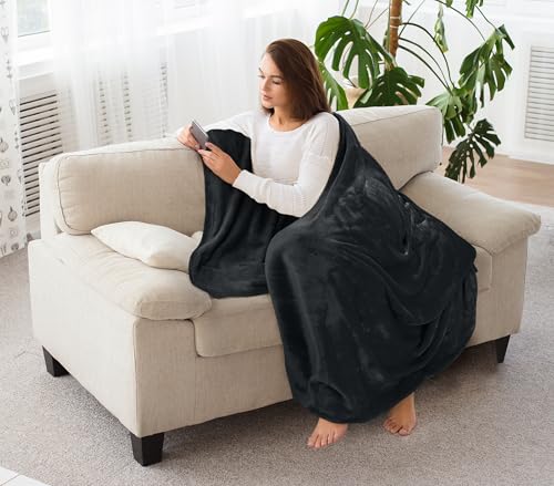 Utopia Bedding Ultra Soft Fleece Bed Blanket Throw Size Black (50x60 Inch) | Microfiber Plush Warm Lightweight Breathable Cozy Blanket Anti-Static, All Season Use, Gift for Women and Men - color: Black, size: Throw (50x60 Inch)