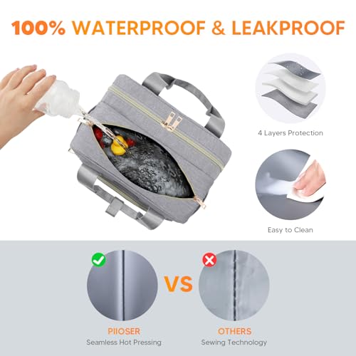 PIIOSER Breastmilk Cooler Travel Bag with Ice Pack, Compatible with Wearable Breast Pumps & Accessories - Portable Hands Free Breast Pump Carrying Case for Nursing & Working Moms, Grey - color: Grey-Small