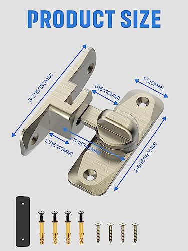 90/180 Degree Flip Barn Door Lock, Sliding Door Latch, Bronze-4PCS | Protect Privacy - Security Lock, Small Gate Latches Hardware for Barn, Garden, Bathroom, Cabinet, Window - color: Bronze-4PCS