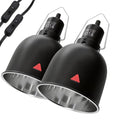 2-Pack Reptile Light Fixture 5.5in Deep Dome Reptile Lamp Fixture Heat Lamp Fixture for Heat/UVA/UVB Bulb Basking Lamp Max 160W for Reptile Habitat