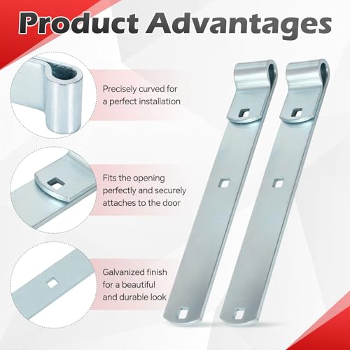 4 Packs 12'' Zinc Strap Hinge for Gates, Heavy Duty Gate Strap Hinge Zinc Plated with L-Screw (M16 × 101mm) for Barns Tool Sheds and Other Swing Doors, Galvanized(4) - style: L-shape-4pcs