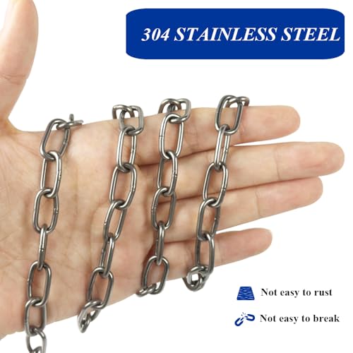 50ft Hanging Chain,304 Stainless Steel Chain, 1/16" Jack Chain, Metal Chains are Customizable for Hanging Bird Feeders/Dog Leashes/Signs & DIY Projects(1.5mm with Spool) - size: 50FT 1.5MM