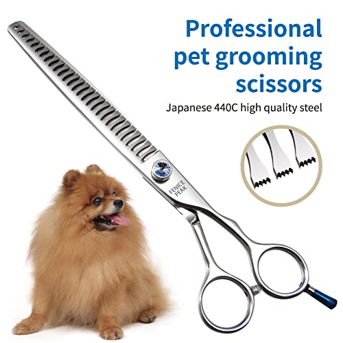 Fenice Professional 7/7.5/8 Pet Grooming Scissors Thinning Cutting Shears for Dog s/Cats Thinning Rate:70-80% (7.5 inch) - size: 7.5''