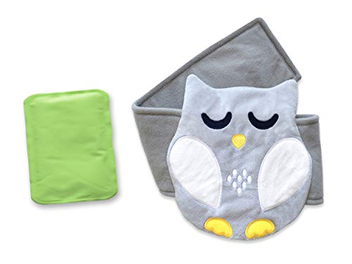 Baby Colic, Gas and Upset Stomach Relief, Baby Heated Tummy Wrap Newborns | Belly Hugger - Infant Swaddling Belly Belt, Heating Pad for Fussy Infants - color: Grey-white