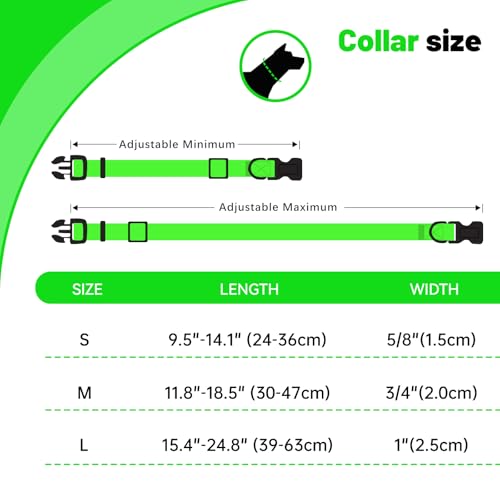 Waterproof Dog Collar, Easy to Clean Rubber Dog Collars with Quick Release Buckle Fits Small Medium or Large Dogs (Green, M (11.8-18.5 inch)) - color: Green, size: M (11.8-18.5 inch)