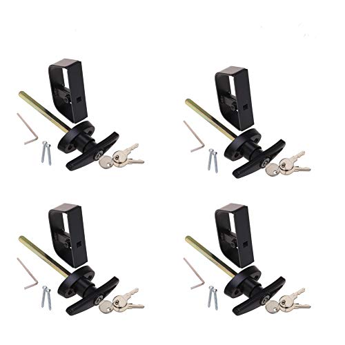 4½" T-Handle Shed Door Lock Handle with Lock Keyed Alike Shed Latch Hardware Locking Handle 4kits - size: 4½" T-Handle Lock 4kits