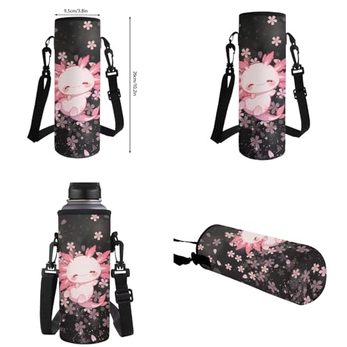 Upetstory Cherry Blossom School Bag Axolotl Backpack for Girls School Bag Set wth Lunch Box 6-8 8-10 10-12 Kids Pencilcase Water Bottle Sleeve Book Cover Elementary Kindergarten Preschool Bookbag - color: Cherry Blossom Axolotl