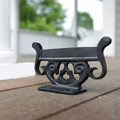Renovators Supply 6 in Black Wrought Iron Floor Mount Boot Scraper | Durable wrought iron construction • Secure floor mounting • Removes dirt and mud from footwear