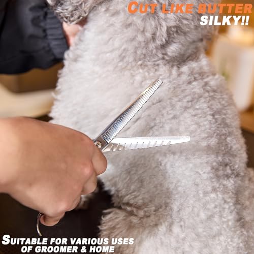 High-end Professional Dog Grooming Thinning Scissors Teeth Cutting Blending Shears Pet Texturizing Shears 7 Inch Extremely Very Sharp Stainless Steel Alloy For Cat Other Animals Groomer - color: 7inch Thinning Shears