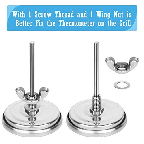 BBQ Thermometer Gauge - Charcoal Grill Pit Smoker Temp Gauge Grill Thermometer with Fahrenheit and Heat Indicator (1 Pack) - color: Blue