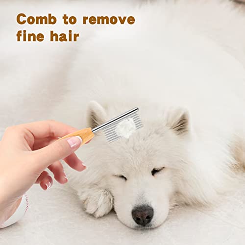 DLUGOPIS 4 In Pet Face and Finishing Comb for Dogs Small Faces Metal Pocket Comb Perfect For Matted Fur Knots Tangles