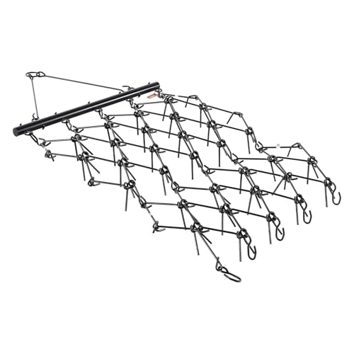 VEVOR Drag Harrow, 4 ft x 5.6 ft Durable Chain Harrow with 80 Sharp Teeth, Suitable for ATV UTV Tractor, Ideal for Soil Preparation, Seeding, Smoothing Landscapes, and Yard Gravel Driveway Maintenance - size: 4 x 5.6 ft