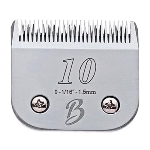Detachable A Series 10 Blade Dog Grooming Cut Length 1/16" / 1.5mm Japanese Carbonized Steel Dog Grooming Blades 10 (Compatible A5 Series Clippers for Dogs Horses(B10) - color: 10 (1/16" / 1.5mm)