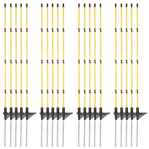 46 Inches Fiberglass Step in Electric Fence Posts,Temporary Fence Stakes for Cows,Sheep and Animals Fence,Snow Fence, Garden Protection,Portable Fence Ideal for Electric Fencing-20 Posts - style: 46Inch-20 Pack