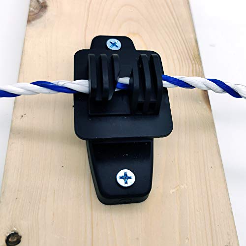 Electric Fence Wood Post Claw Insulators, Black ，50 Pack | Nail on Insulator, For Hi-Tensile