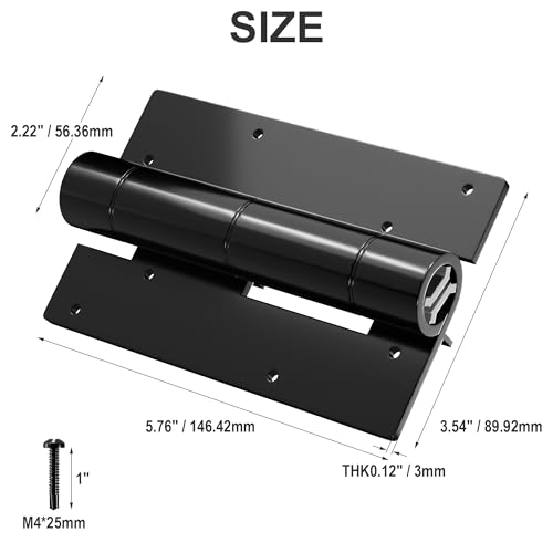 1 Pair 5-3/4” self-Closing gate Hinges, Aluminum Hinges, Heavy Duty gate Hinges for Metal Gates, Pool Gates, Aluminum Gates (1)