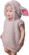 Kids Toddler Lamb Costumes Hooded Vest Cute Sheep Cosplay Christmas Outfits Sleeveless Hoodies for Boys Girls - size: 3-4 Years