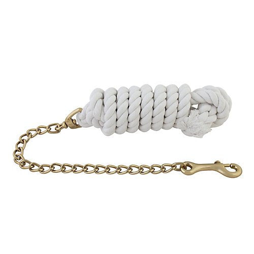 Basic Cotton Lead Rope w/Stud Chain - color: White