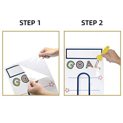 Goal Thermometer Chart Goal Tracker - 48"x12" Adhesive Dry Erase Fundraising Thermometer Sticker - color: White