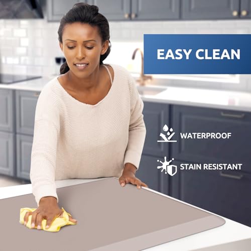 KitchenClouds 0.8" Thick Kitchen Floor Mat Cushioned Anti Fatigue (39"x20") - color: Khaki, size: 39"L x 20"W x 0.8"Th