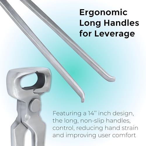 14" Hoof Nipper, Carbon Steel & Chrome Vanadium Farrier Tool for Horses – Durable, Sharp & Rust-Resistant - size: 14"Hoof Nipper