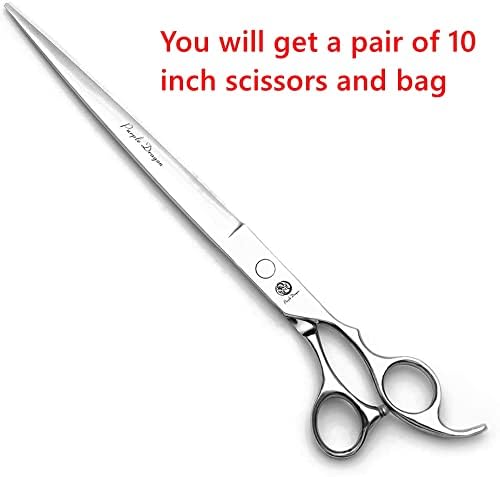 Purple Dragon 5"/5.5"/6"/6.5"/7"/7.5"/8"/9"/10" Sharp Edge Hair Cutting | Stainless Steel, Pet/Dog Grooming Scissors Includes Bag, for Barber or Pet Groomer - size: 10 inch
