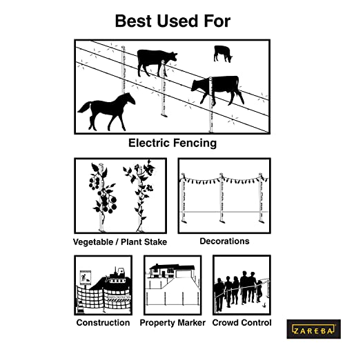 Fi-Shock P-30G 30 Inch Garden Fence Post, Ideal for Gardens and Temporary Fencing - 25 Pack