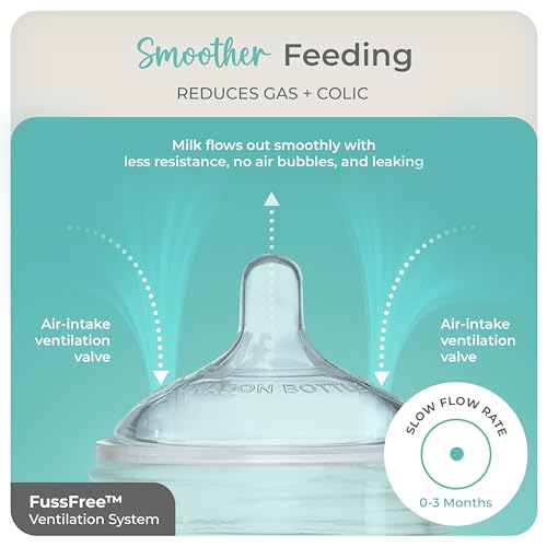Mason Bottle Slow Flow Nipples (0–3 Months) – Silicone Baby Bottle Nipples, Fits Any Regular-Mouth Mason Jars – Wide Natural Shape, BPA-Free, Non-Toxic, Made in USA (2-Pack) | 0–3 Months Baby Bottle Anti-colic Silicone Nipples, Fits Any Regular Mouth Maso