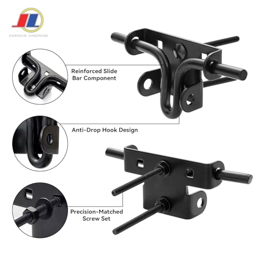 Slide Bolt Gate Latch, Fence Gate Lock, 6.5 Inch, Black | 6.5-inch black slide bolt latch for wood fences, sheds and barn doors; durable outdoor gate lock with smooth sliding action. - size: Sliding Rod Type
