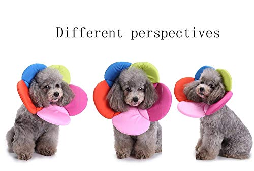 Dogs Cats Medical Grooming Pet E-Collar Recovery Remedy Protective Dog Lick Caught Soft Sponge Adjustable Postoperative Kit for Small and Medium Dog (Multicolor, L (neck's Girth 12.6" to 13.3")) - color: Multicolor, size: L (neck's girth 12.6" to 13.3")