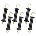 6 Pcs Plastic Electric Fence Gate Handle Insulators with Spring, Outdoor Black Stainless Steel Plastic Fence Gate Handle, Gate Connector, Electric Fence Wire Handle