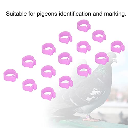 Zerodis 100PCS 8mm Leg Rings, Plastic Identification Bands for Pigeons, with Reusable Easy to Install for Poultry Dove Marking (Pink) - color: Pink