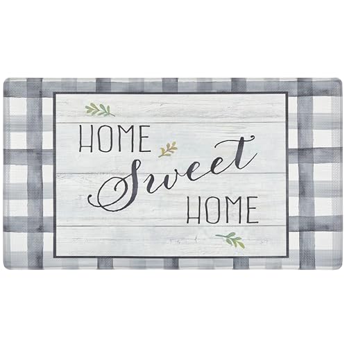 Home Dynamix SoHome Cozy Living Shiplap Anti-Fatigue Kitchen Mat, Home Sweet Home, 17.5"x30" - color: Grey/Green, size: 18"L x 18"W x 0.5"Th