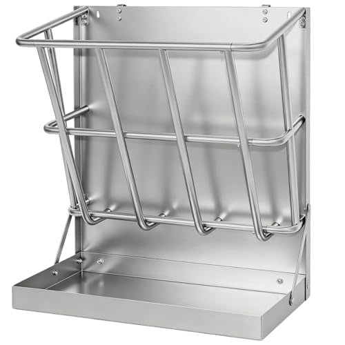 2 in 1 Wall Mount Hay and Grain Feeder, 25 Gallons Livestock Feeder | Galvanized Steel Wall Hay Rack, Hanging Hay Feeder with Mounting Kit for Goats Sheep Horse, Slow Feeder for Goats with Trough - color: Silver