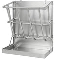2 in 1 Wall Mount Hay and Grain Feeder, 25 Gallons Livestock Feeder | Galvanized Steel Wall Hay Rack, Hanging Hay Feeder with Mounting Kit for Goats Sheep Horse, Slow Feeder for Goats with Trough - color: Silver
