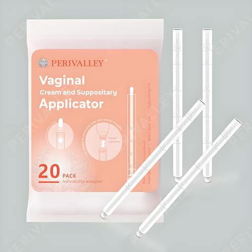 Disposable Plastic Multi‑dose Vaginal Cream Applicator Threaded End with 0.5–4g Graduated Transparent Tube and Inner Plunger for Ointment, Cream, Gel,Suppository and Foam - 20 Pack