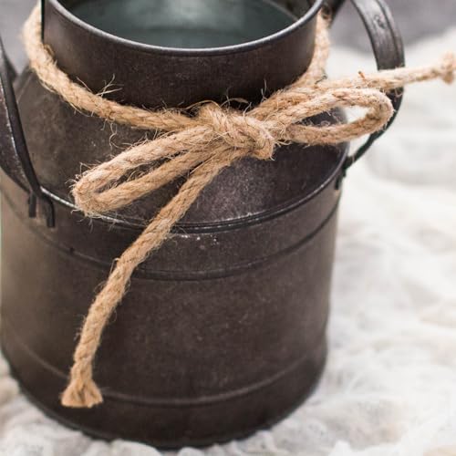 Rust Paint Flower Vase, Rustic Galvanized Metal Milk Can Bucket Primitives Jug for Home Garden Shop Decor