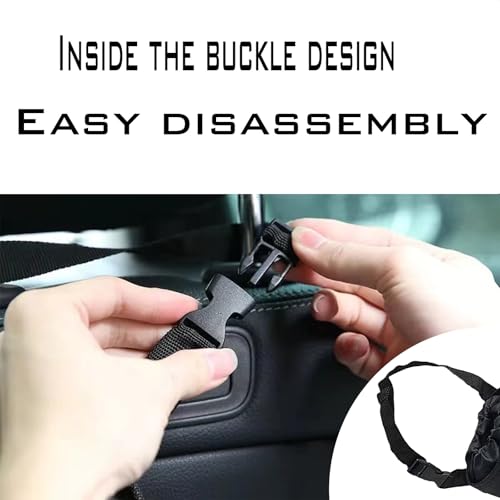 1 Pack 2 Pcs Hanging Car Trash Can, Car Trash Bags With Storage Pockets, Car Organizers And Washable Fits For Most Car, Suvs. （Black）