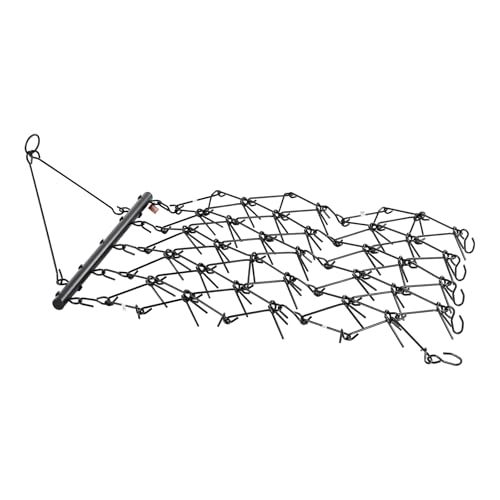 VEVOR Drag Harrow, 4 ft x 5.6 ft Durable Chain Harrow with 80 Sharp Teeth, Suitable for ATV UTV Tractor, Ideal for Soil Preparation, Seeding, Smoothing Landscapes, and Yard Gravel Driveway Maintenance - size: 4 x 5.6 ft