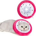 ANWA Adjustable Cat Cone Collar Soft, Cute Cat Donut Collar After Surgery, Kitten Recovery Cones to Stop Licking - color: Dragonfruit, size: Small