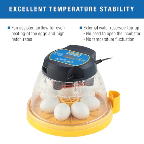 Brinsea Mini II Advance Incubator with Automatic Turner for Hatching 7 Eggs | 50+ years of expertise! Set-and-forget automatic incubator with digital countdown gives your eggs the best chance to hatch - size: 7 Eggs